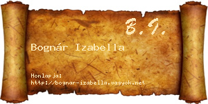 Bognár Izabella névjegykártya