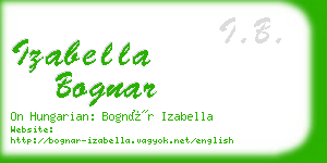 izabella bognar business card
